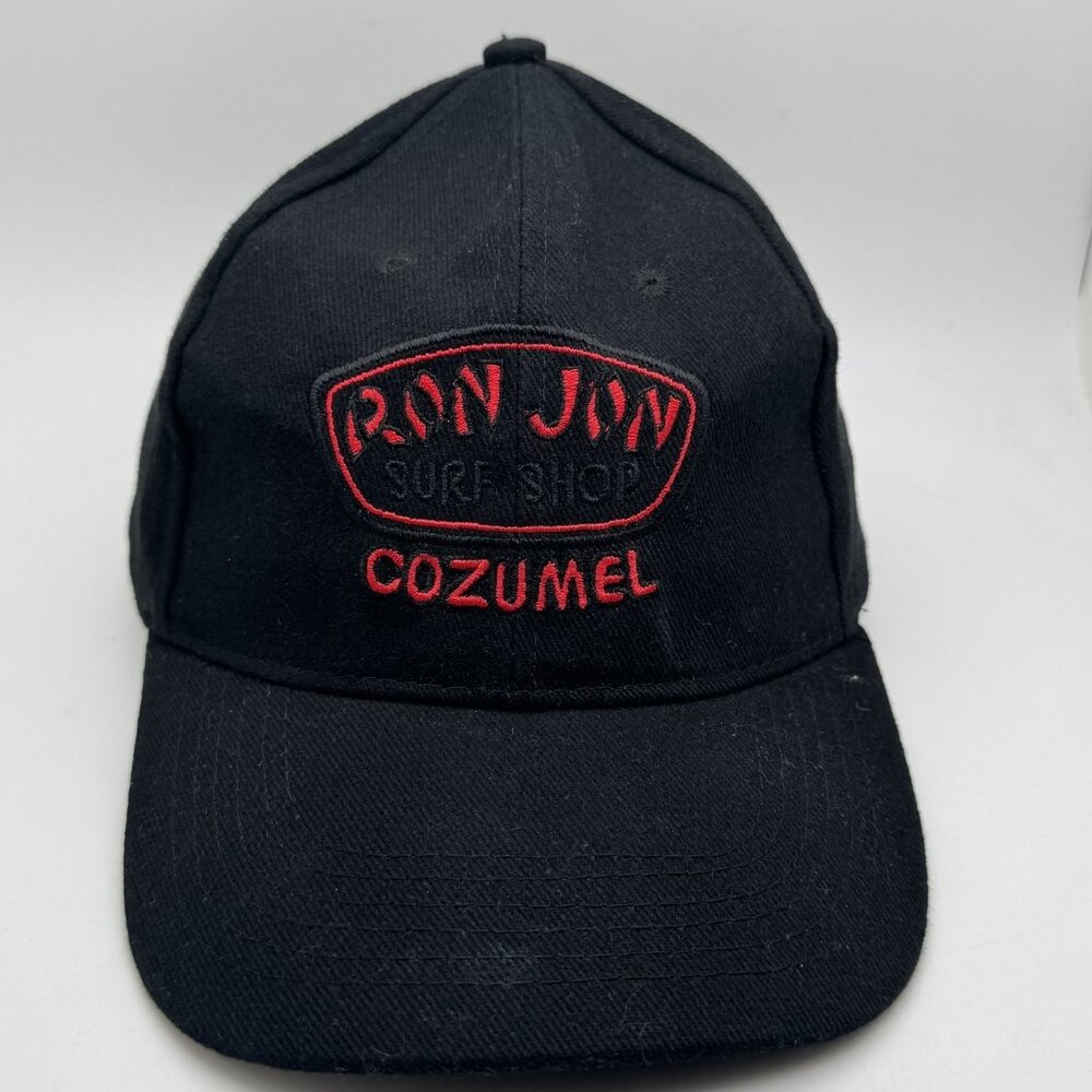Ron Jon Surf Shop Cozumel Baseball Hat Cap Black Red Embroidered Adjustable